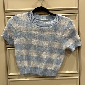 📍Blue Plad crop top📍